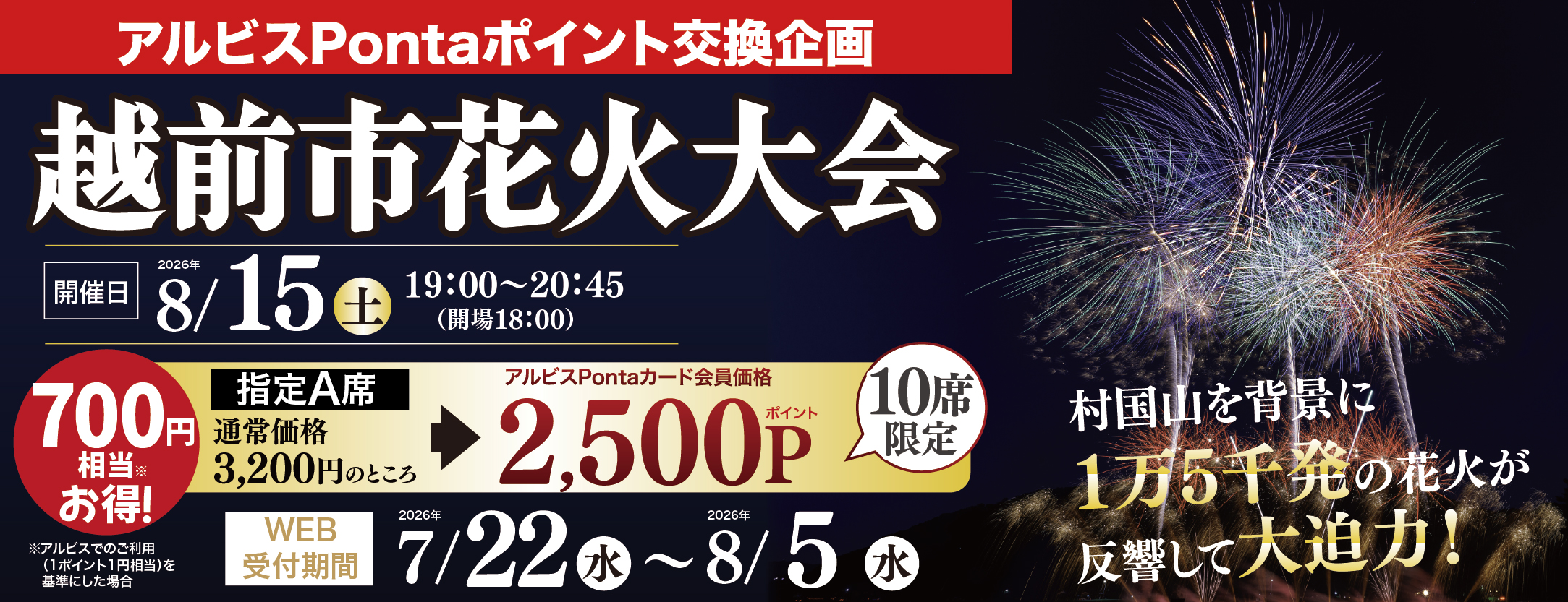 第21回　越前市サマーフェスティバル　花火大会