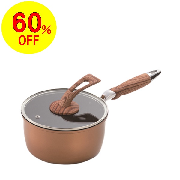 【60％OFF】ウッドグレインIII ダイヤモンドコートシリーズ 片手鍋 18cm